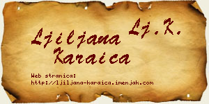 Ljiljana Karaica vizit kartica